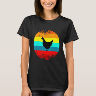 Retro Farm Animal Graphic With A Vintage Chicken H T-Shirt