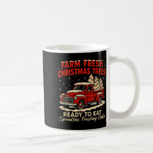 Retro Farm Fresh Debbie Christmas Cake Red Truck H Coffee Mug