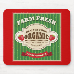 Retro Farm Fresh Poster Design Mouse Pad