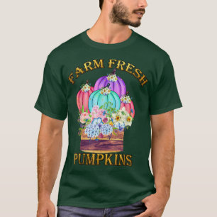 Retro Farm Fresh Pumpkins Halloween Funny Thanksgi T-Shirt