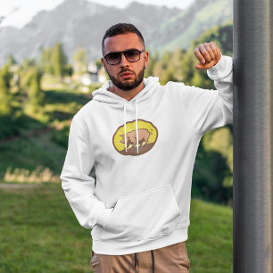 Retro Farm Pig with Sunburst Hoodie