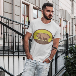 Retro Farm Pig with Sunburst T-Shirt