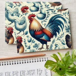 Retro Farm Rooster Pattern Envelope