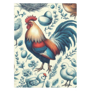 Retro Farm Rooster Pattern Tablecloth