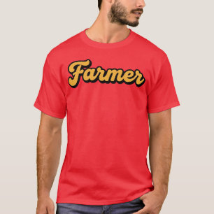 Retro Farmer Sticker T-Shirt