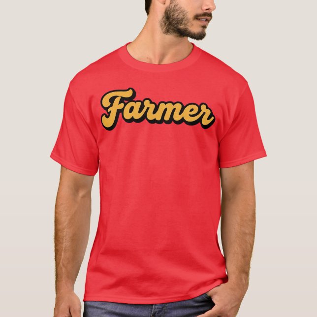 Retro Farmer Sticker T-Shirt (Front)