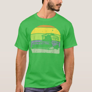Retro Farmer Tractor Vintage Farmer Tractor Silhou T-Shirt