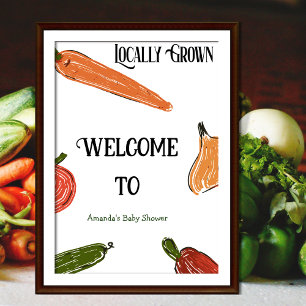 Retro Farmer's Market Locally Grown Baby Shower Poster