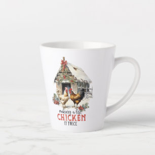 Retro farmhouse making a lise chicken is twice latte mug