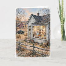 Retro Farmhouse Thanksgiving Greeting Card
