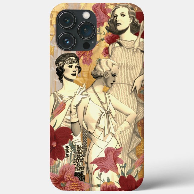 Retro Fashion Floral Background iPhone / iPad case (Back)
