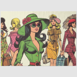 Retro Fashion Girls Comics Tissue Paper