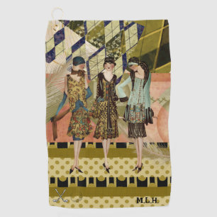 Retro Fashion Ladies Personalised Golf Towel