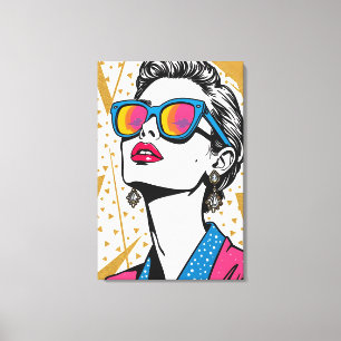 Retro Fashion Pop Art - 1980's Inspired Canvas Print