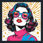 Retro Fashion Pop Art - 1980's Inspired Poster<br><div class="desc">Ignite your space with the electric attitude and rebellious glamour of the 1980s new wave scene. This vibrant pop art piece captures a true style icon in her element, meeting your gaze with unapologetic confidence. Her hair, a vivid cascade of neon pink and electric blue streaks, serves as a bold...</div>
