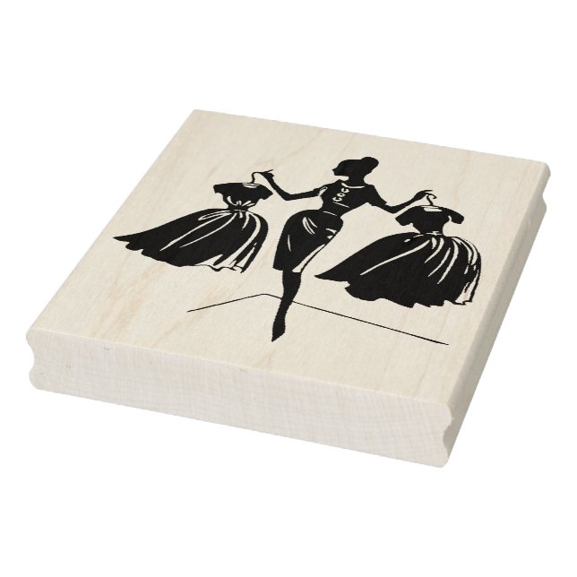 Retro Fashion Show Rubber Art Stamp (Stamp)