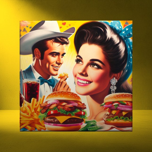 Retro Fast Food Couple Tile (Creator Uploaded)