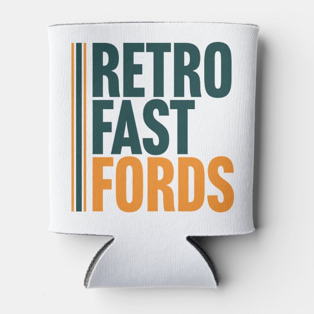 Retro Fast Fords Can Cooler (Front)