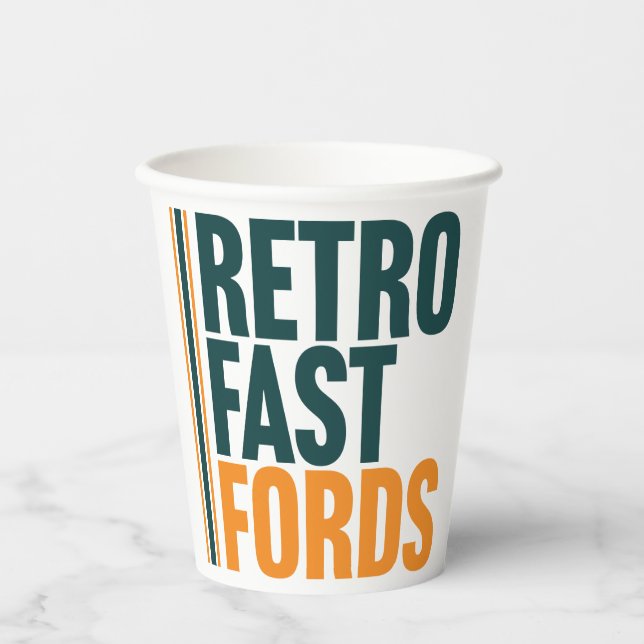 Retro Fast Fords Disposable Event Cups (Front)