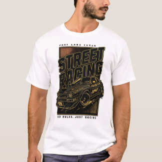 Retro Fast Lane Fever Sports Car Art T-Shirt