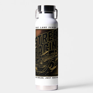 Retro Fast Lane Fever Sports Car Art Water Bottle