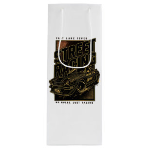 Retro Fast Lane Fever Sports Car Art Wine Gift Bag