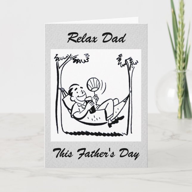 Retro Father's Day Dad's Hammock Card (Front)