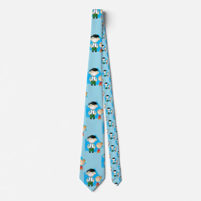retro fathers day mens neck tie (Front)