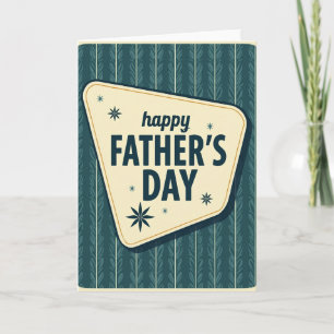 Retro Fathers Day Plaque Card