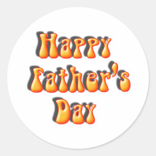 Retro Father's Day Text Classic Round Sticker