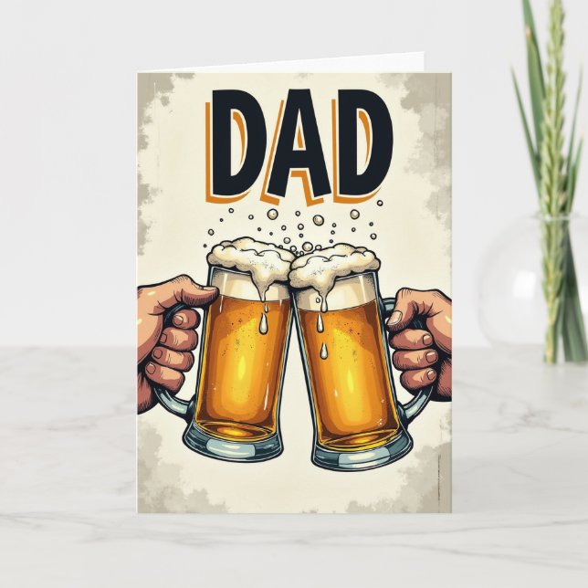 Retro Fathers Day Toast Card (Front)