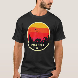 Retro Fathers Day Vintage Papa Bear For The Cool D T-Shirt