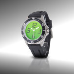 Retro Faux Digital Dad Monogrammed Watch<br><div class="desc">If your Dad remembers digital watches - they flashed - this one doesn't but it can have his name on it. Design has a bright neon green face with huge digital style numbers. Easy to read! Suitable for all dads. Makes a quirky Father's Day gift. How about his birthday?</div>