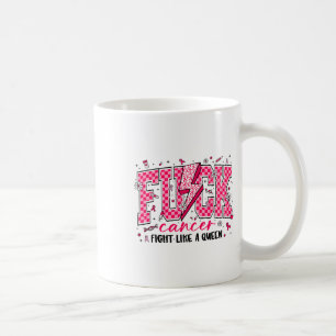 Retro Fck Cancer Fight Like A Queen Breast Cancer Coffee Mug