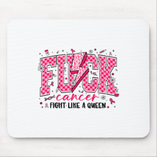 Retro Fck Cancer Fight Like A Queen Breast Cancer  Mouse Pad