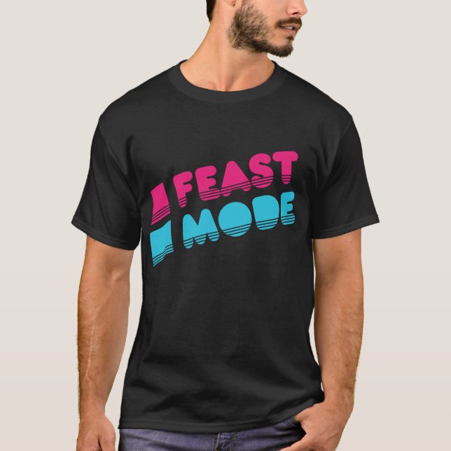 Retro Feast Mode Thanksgiving T-Shirt (Front)