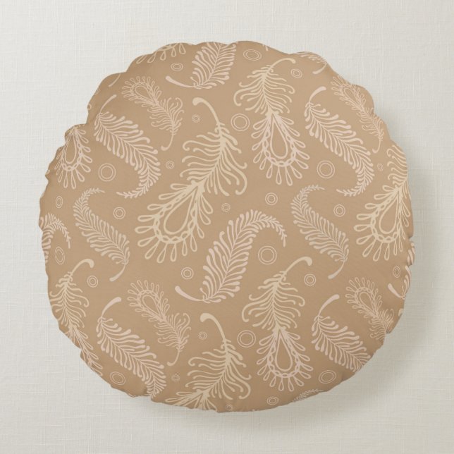 Retro-feater-pale-pattern Round Cushion (Front)