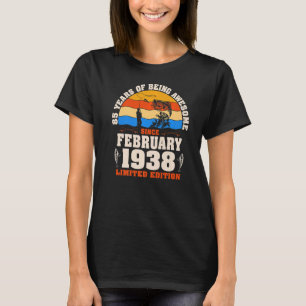 Retro February 1938 85 Year Old Fishing 85th Birt T-Shirt