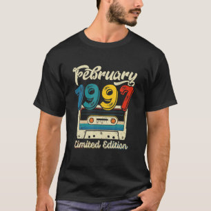 Retro February 1997 Cassette Tape 25Th Birthday De T-Shirt