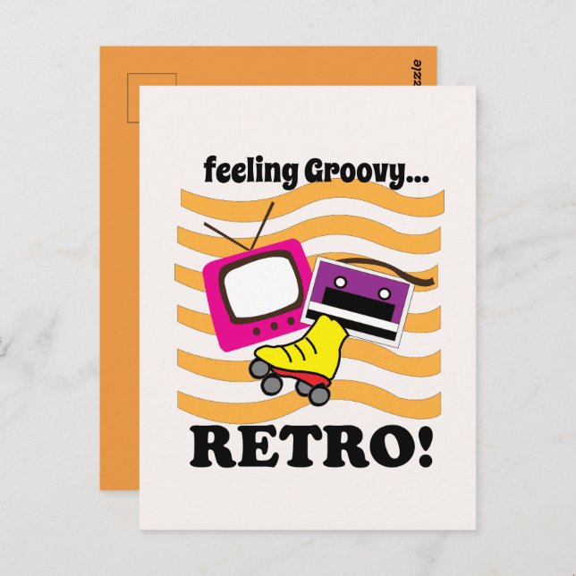 Retro Feeling Groovy Retro Postcard (Front/Back)