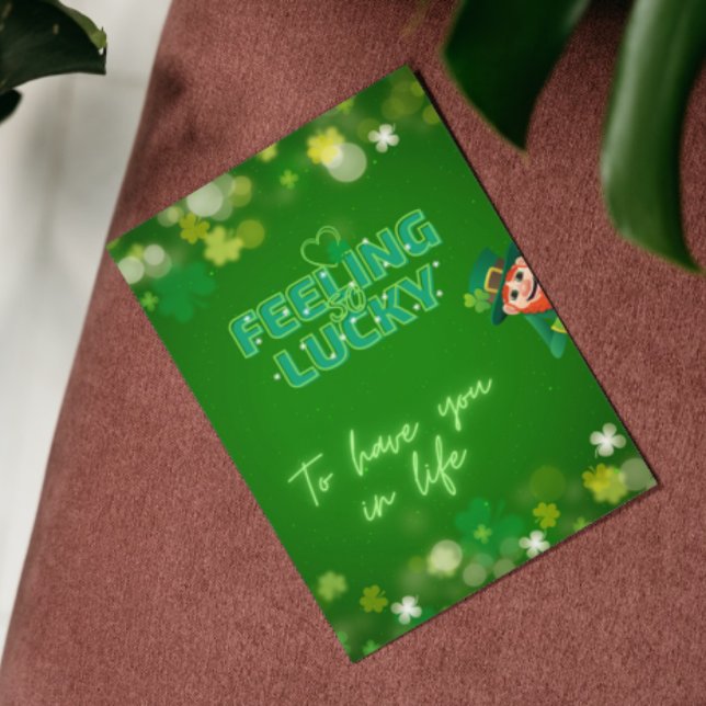  Retro Feeling Lucky St Patrick's Day Holiday Card (Creator Uploaded)