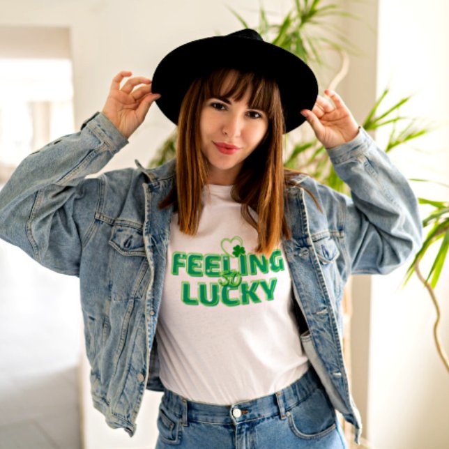 Retro Feeling Lucky St Patrick's Day Quote Women T-Shirt (Creator Uploaded)