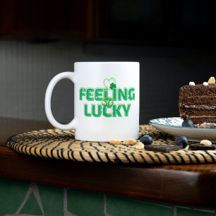 Retro Feeling Lucky St Patrick's Day Two-Tone Coffee Mug
