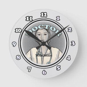Retro Female Doctor clock