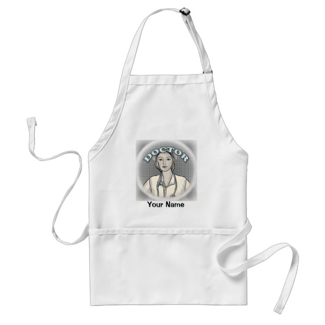 Retro female doctor  standard apron (Front)