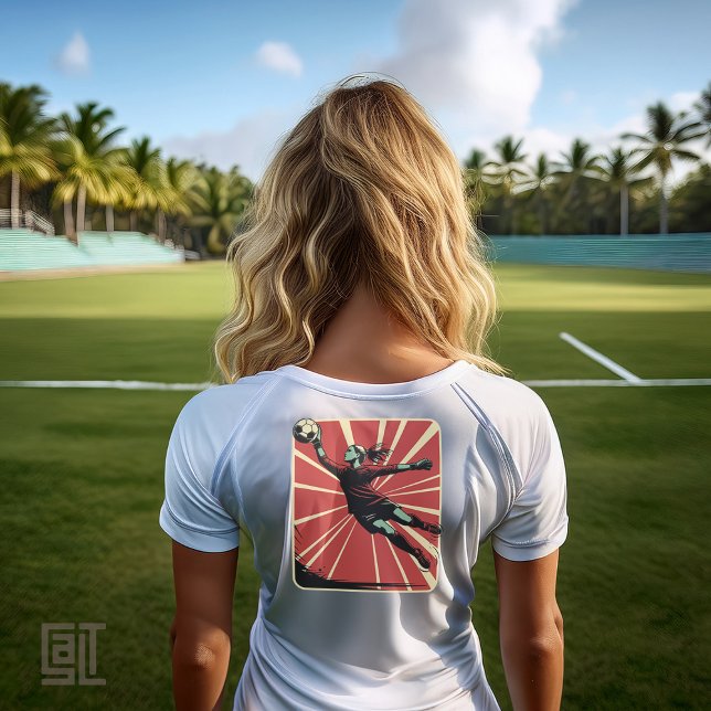 Retro Female Soccer Goalkeeper Tri-Blend Shirt (Creator Uploaded)