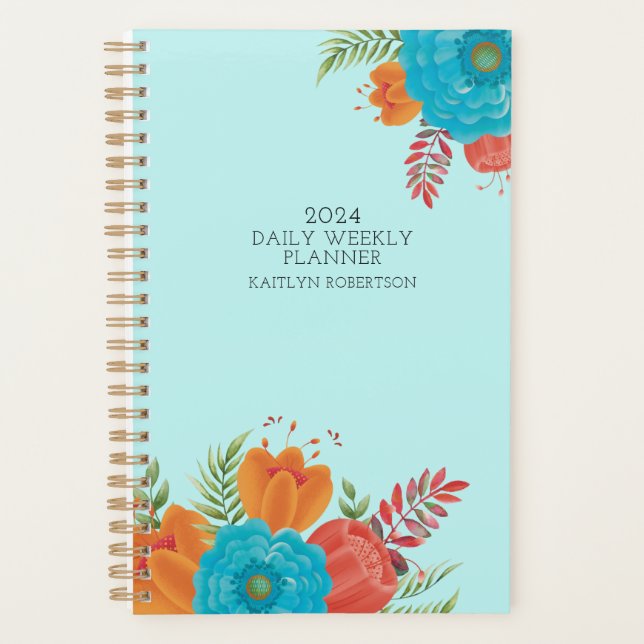 Retro Feminine Calendar Planner Undated Any Year (Front)