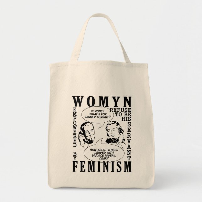 Retro Feminist Humour bags (Front)