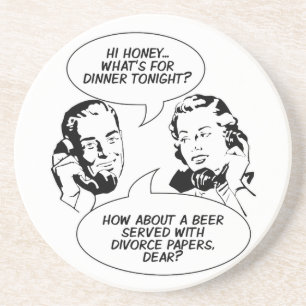 Retro Feminist Humour coaster