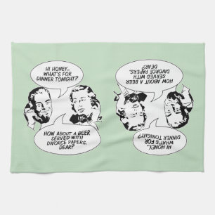 Retro Feminist Humour hand towels